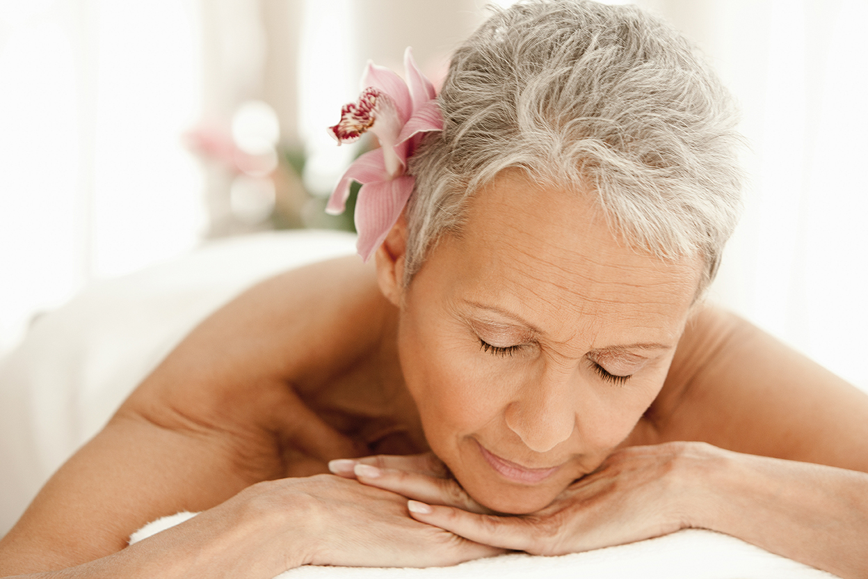 Older woman getting a geriatric massage